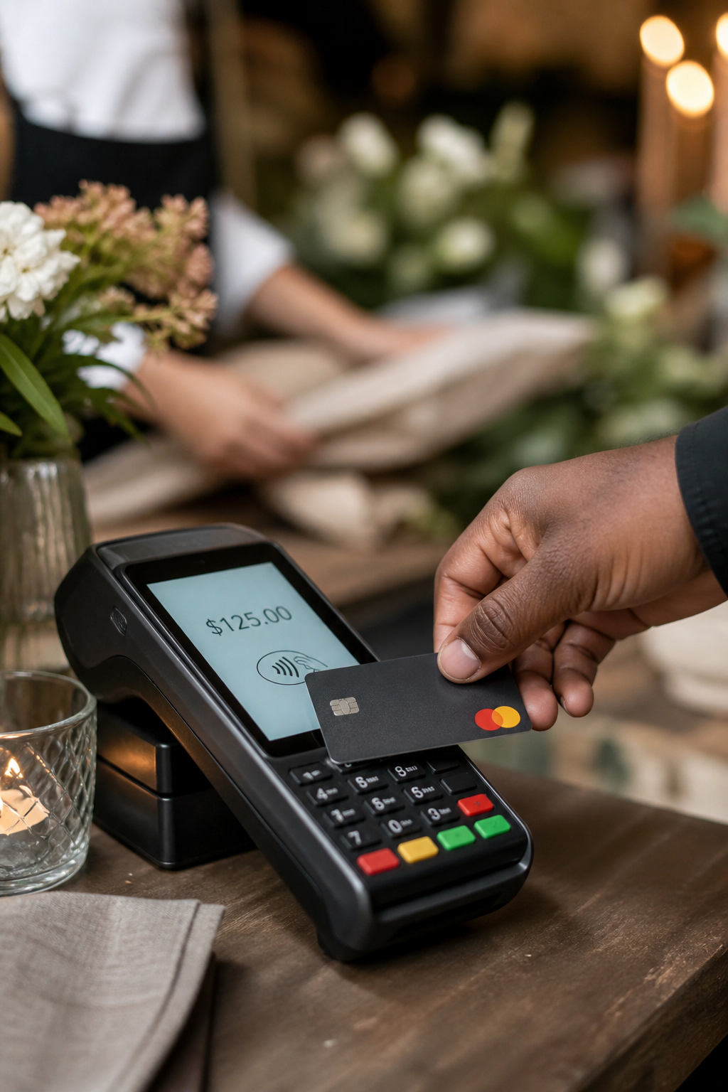 Paying an event expense by card on a POS terminal